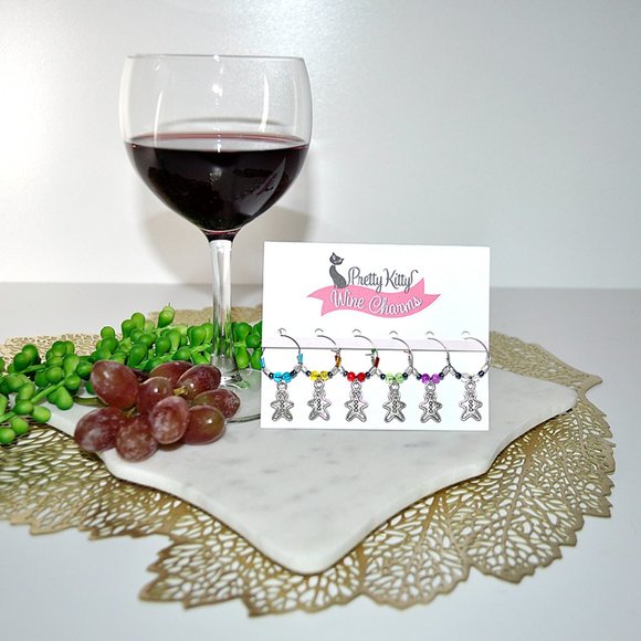 🍷Set of 6 Handmade Wine 🍷Charms (Various Themes Available) - Picture 4 of 11
